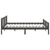 Grey Solid Wood Bed Frame 150x200 cm King Size - HipoMarket