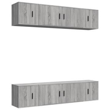 6 Piece Grey Sonoma TV Cabinet Set - Stylish & Functional