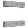 6 Piece Grey Sonoma TV Cabinet Set - Stylish & Functional