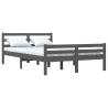 Stylish Grey Solid Wood Bed Frame - 140x200 cm | HipoMarket