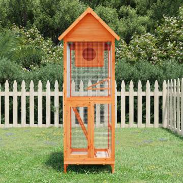 Bird House Brown 60x58.5x160 cm - Solid Pine Wood Aviary