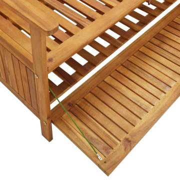 Garden Storage Bench 170 cm | Solid Acacia Wood