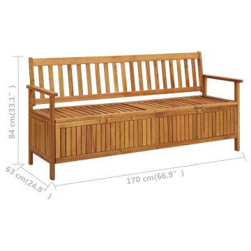 Garden Storage Bench 170 cm | Solid Acacia Wood