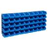 48 Piece Storage Bin Kit with Wall Panels - Blue & Black