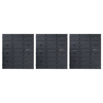 48 Piece Storage Bin Kit with Wall Panels - Blue & Black