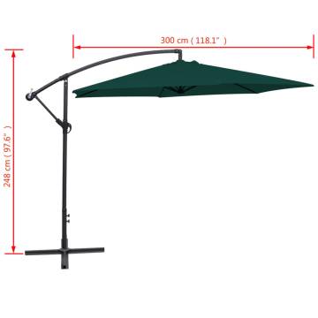 Cantilever Umbrella 3m Green - UV Protection & Comfort