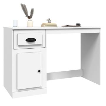 Elegant White Desk with Drawer - 115x50 cm | Hipo Market