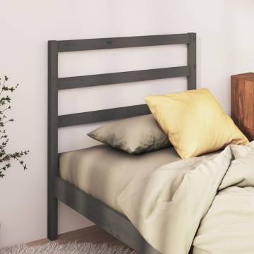 Stylish Grey Bed Headboard - Solid Pine Wood | HipoMarket UK