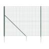 Wire Mesh Fence with Spike Anchors Green 1.4x25 m