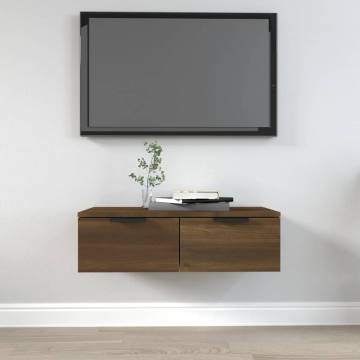 Elegant Brown Oak Wall Cabinet - 68x30x20 cm