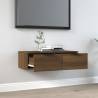 Elegant Brown Oak Wall Cabinet - 68x30x20 cm