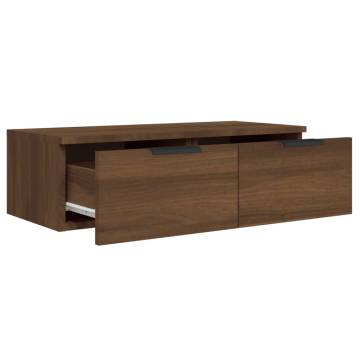 Elegant Brown Oak Wall Cabinet - 68x30x20 cm