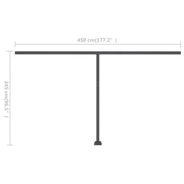 Freestanding Manual Retractable Awning 400x300 cm - Anthracite