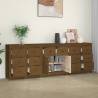 Sideboard Honey Brown 230x35x80 cm Solid Wood Pine Colour honey brown Quantity in Package 1 