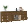 Stylish Honey Brown Sideboard | Solid Pine Wood | 230x35x80 cm