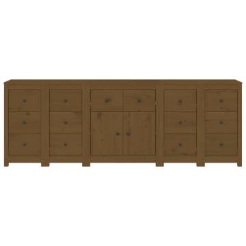 Stylish Honey Brown Sideboard | Solid Pine Wood | 230x35x80 cm