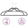 100 Pcs Anti-slip Grey Velvet Clothes Hanger Set