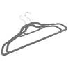 100 Pcs Anti-slip Grey Velvet Clothes Hanger Set