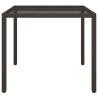 Stylish 90x90 cm Garden Table with Tempered Glass & Rattan