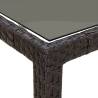 Stylish 90x90 cm Garden Table with Tempered Glass & Rattan