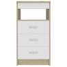 Stylish White & Sonoma Oak Drawer Cabinet - 40x50x76 cm