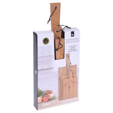 Excellent Houseware 3-Piece Bamboo Chopping Board Set