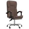 Reclining Office Chair - Brown Faux Leather | Hipomarket