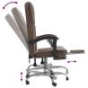 Reclining Office Chair - Brown Faux Leather | Hipomarket