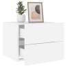 Wall-Mounted Bedside Cabinets with LED Lights - 2 pcs White