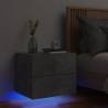 Wall-mounted Bedside Cabinet with LED Lights Concrete Gery Colour concrete grey Quantity in Package 1 