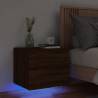 Wall-mounted Bedside Cabinet with LED Lights Brown Oak Colour brown oak Quantity in Package 1 