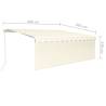 Manual Retractable Awning with LED - 4x3m Cream