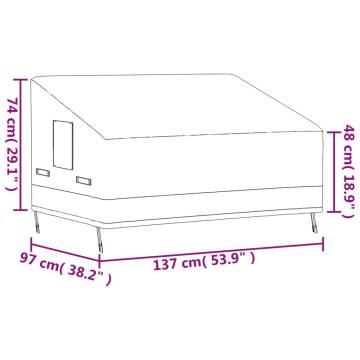 Waterproof 2-Seater Bench Cover Beige | 600D Oxford 137x97 cm