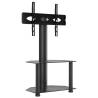 Corner TV Stand 2-Tiers for 32-70 Inch Black - Space Saving Functio