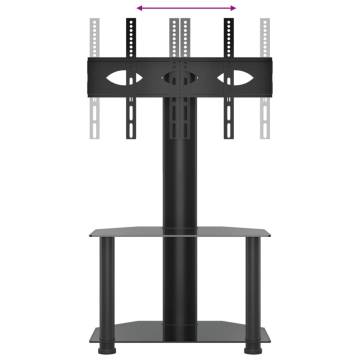 Corner TV Stand 2-Tiers for 32-70 Inch Black - Space Saving Functio