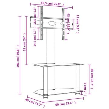 Corner TV Stand 2-Tiers for 32-70 Inch Black - Space Saving Functio