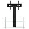 Corner TV Stand for 32-70 Inch TVs - Black & Silver