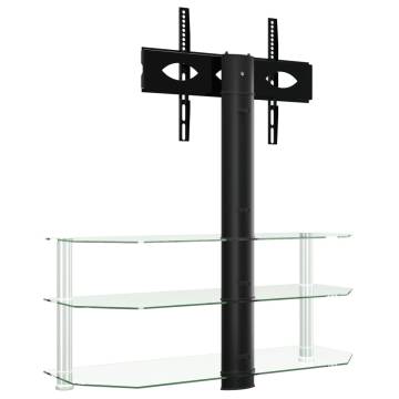 Corner TV Stand 3-Tiers for 32-70 Inch | Black & Silver