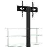 Corner TV Stand 3-Tiers for 32-70 Inch | Black & Silver