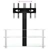 Corner TV Stand 3-Tiers for 32-70 Inch | Black & Silver