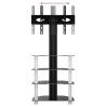 Corner TV Stand 4-Tiers for 32-70 Inch - Black & Silver