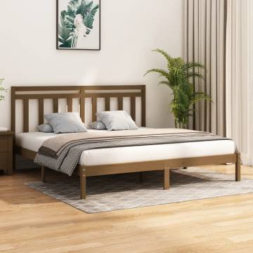 Honey Brown Solid Wood Bed Frame 200x200 cm - Stylish & Durable