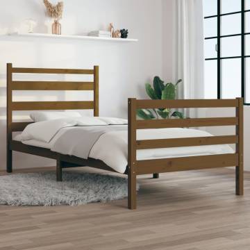 Solid Pine Bed Frame 90x200 cm - Honey Brown