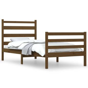 Solid Pine Bed Frame 90x200 cm - Honey Brown