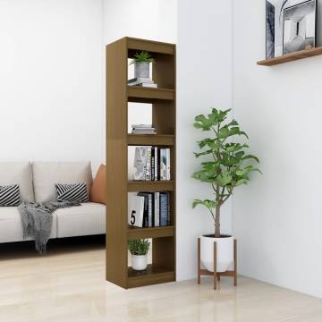 Honey Brown Book Cabinet & Room Divider - Solid Pinewood