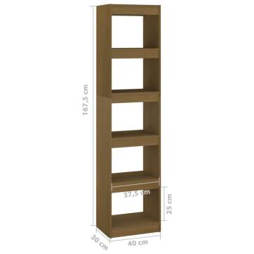 Honey Brown Book Cabinet & Room Divider - Solid Pinewood