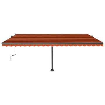 Freestanding Manual Retractable Awning 500x300 cm - Orange/Brown