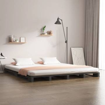 Pallet Bed Grey 120x190 cm - Small Double Wood Pine