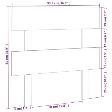 Stylish Solid Pine Bed Headboard - 93.5x3x81 cm