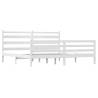 Solid Wood Pine Bed Frame 200x200 cm - White | Hipomarket